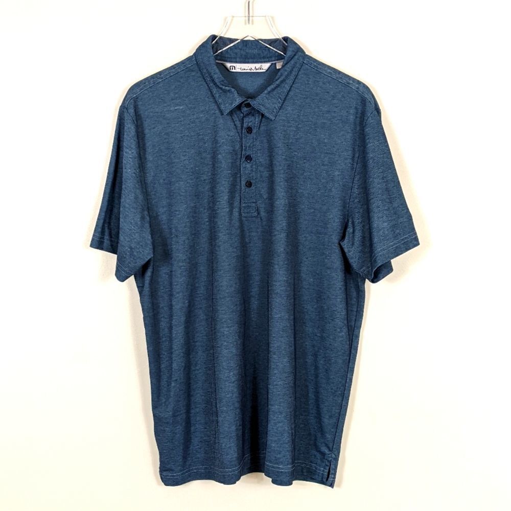 Travis Mathew Short Sleeve Polo Shirt Dark Blue Men's XL